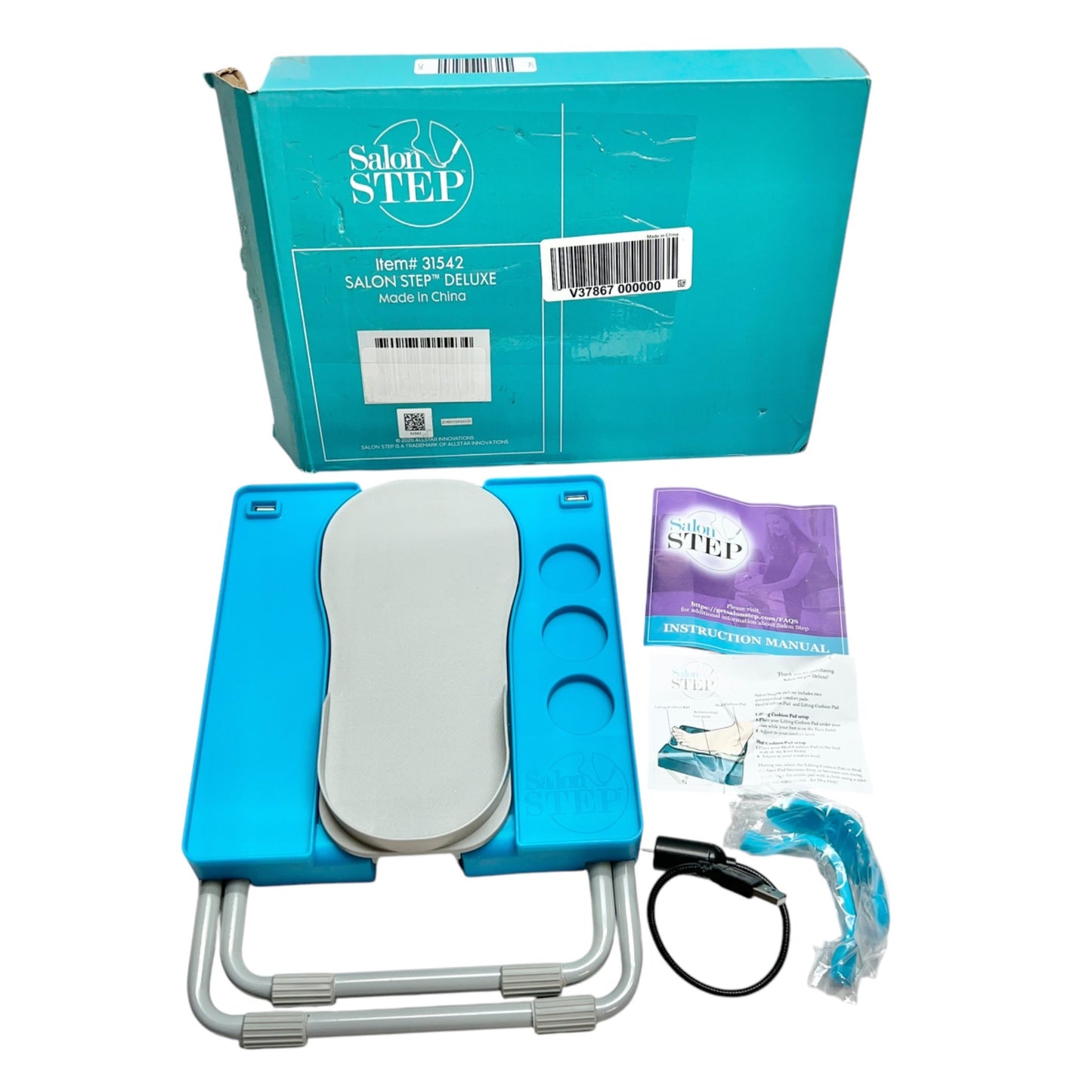 Salon Step Easy at Home Pedicures The Beauty Footrest LED Magnifier Drying Fan