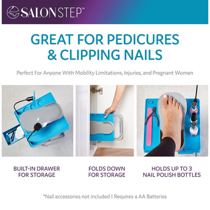 Salon Step Easy at Home Pedicures The Beauty Footrest LED Magnifier Drying Fan