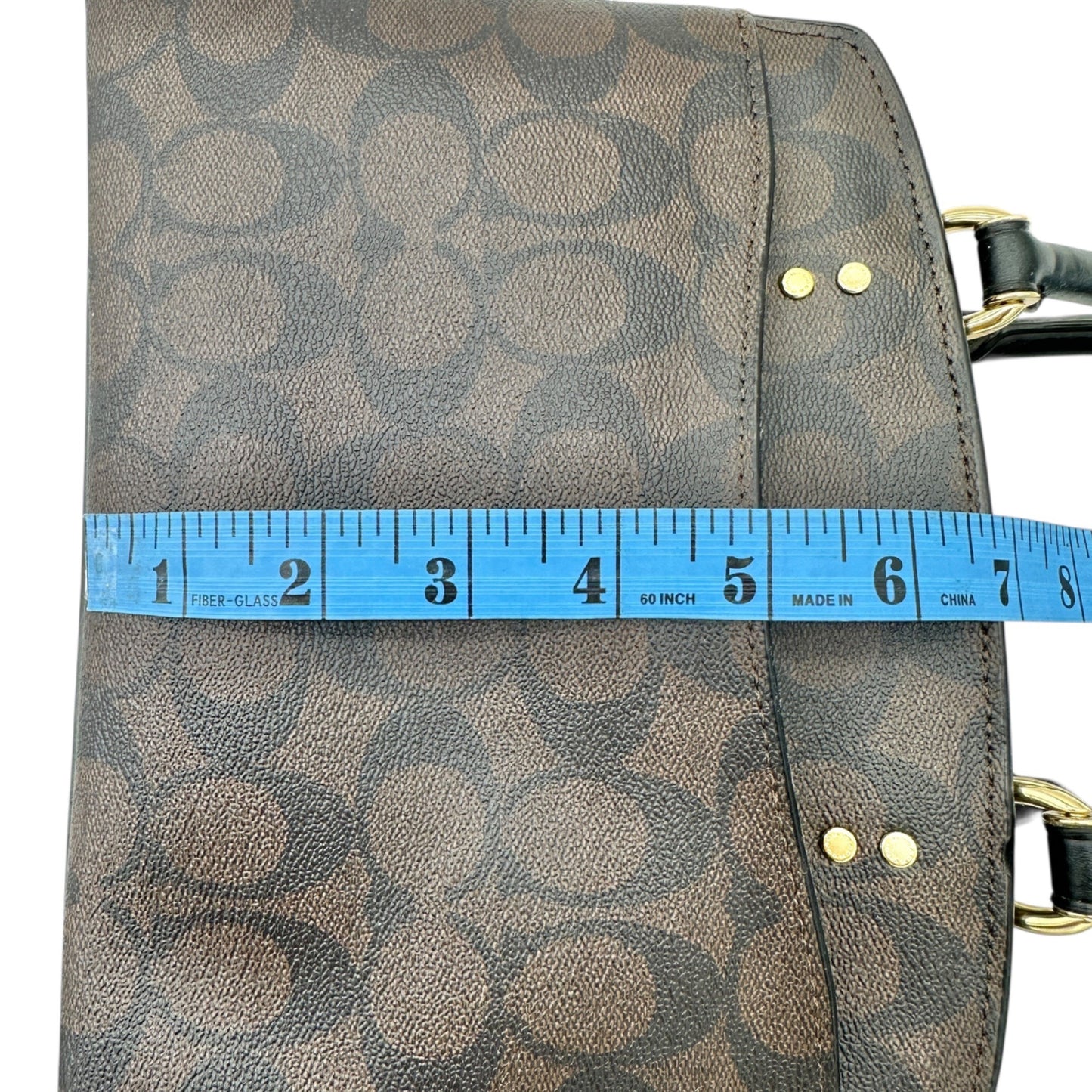 Coach Signature Mini Lillie Carryall Handbag With Crossbody Strap Brown Black