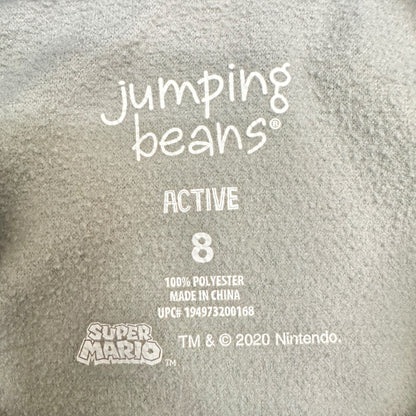Jumping Beans Super Mario Hoodie Boys Size 8 Gray LS Fleece Lined Activewear