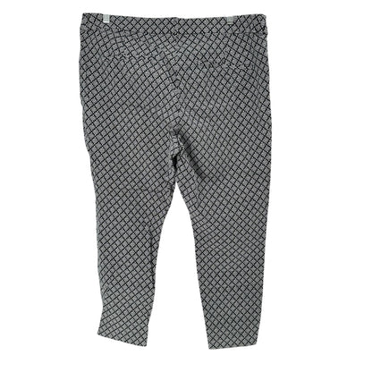 Old Navy Pixie Pants Womens Size 18 High Rise Slim Ankle Black White Patterned