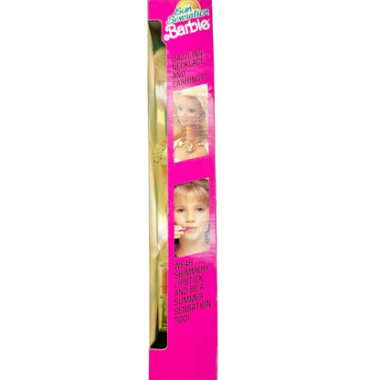 Sun Sensation Barbie Doll Dazzling Jewelry Real Lipstick Mattel 1991 New In Box