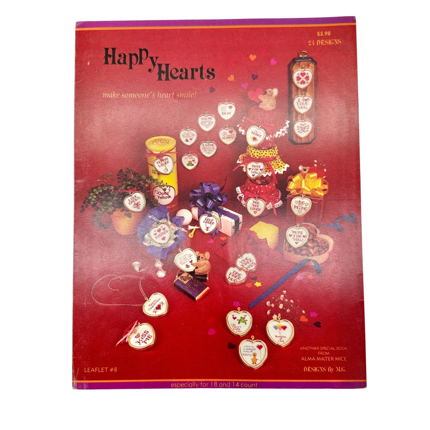 Vintage 5 Cross Stitch Pattern Books 1973-83 Wedding Country Hearts Butterflies