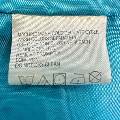 Womens Jacket Size 4X Teal Lightweight Hooded Adjustable Waist Snap Closures