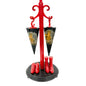 Vintage Novelty Umbrella Salt Pepper Shakers Stand Rain Boots Red Black Plastic