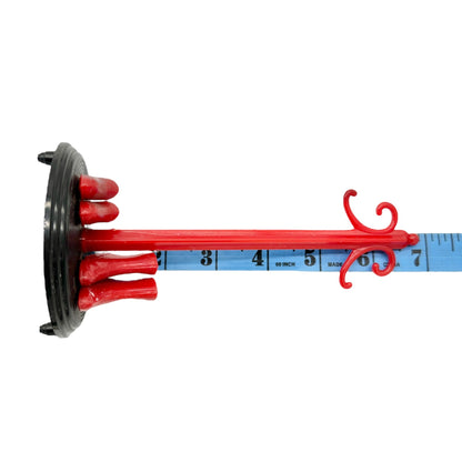 Vintage Novelty Umbrella Salt Pepper Shakers Stand Rain Boots Red Black Plastic