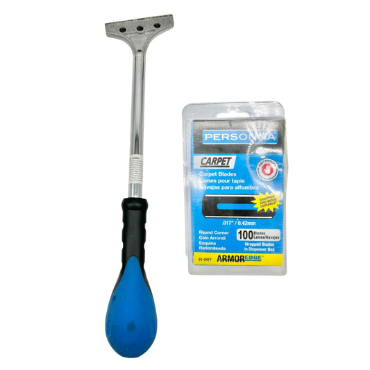 Personna Pro Floor Scraper and 100 Carpet Blades Durable Design Two Tone Handle