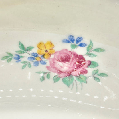 Tea Rose USA Set of 5 Bowls Floral Pattern Porcelain Scalloped 6" Round Vintage