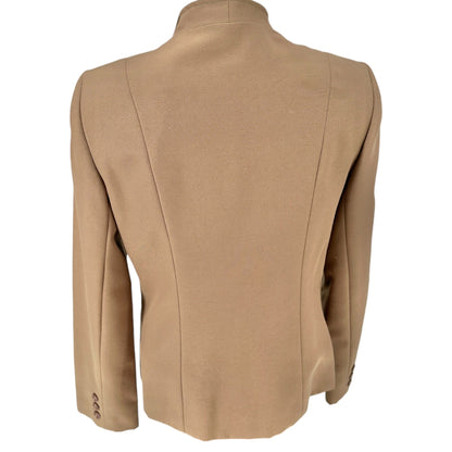 Vtg Villagio Sport 2-Piece Suit Womens 10 Pleated Skirt and Blazer Camel Brown