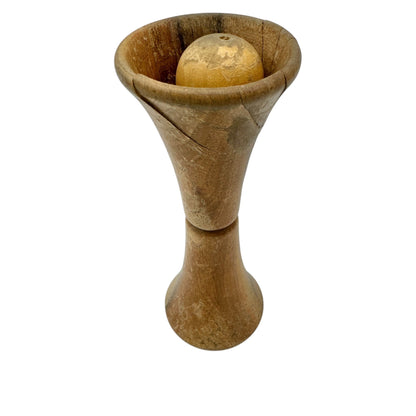 Vintage Creative Playthings Wooden Baby Rattle 5 inch Long Natural Wood Finish