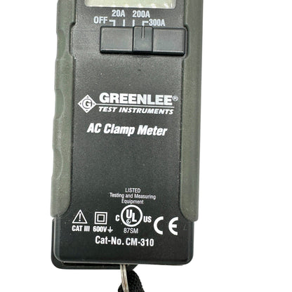 Greenlee CM-310 Clamp-On Ammeter With Case & Manual