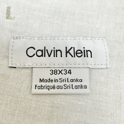 Calvin Klein Pants Mens 38x34 Khaki Beige Slim Fit Cotton Poly Blend