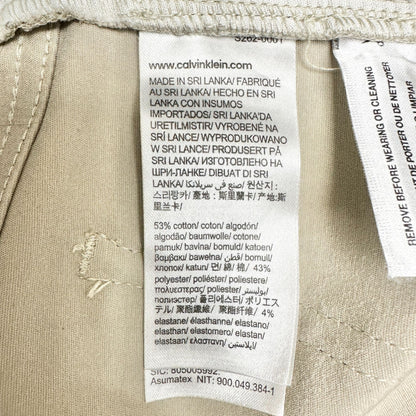 Calvin Klein Pants Mens 38x34 Khaki Beige Slim Fit Cotton Poly Blend
