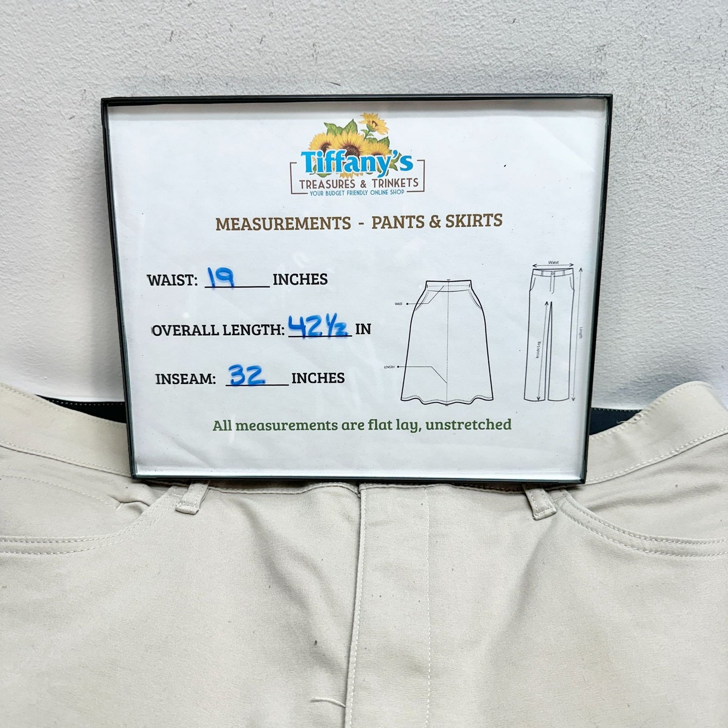 Calvin Klein Pants Mens 38x34 Khaki Beige Slim Fit Cotton Poly Blend