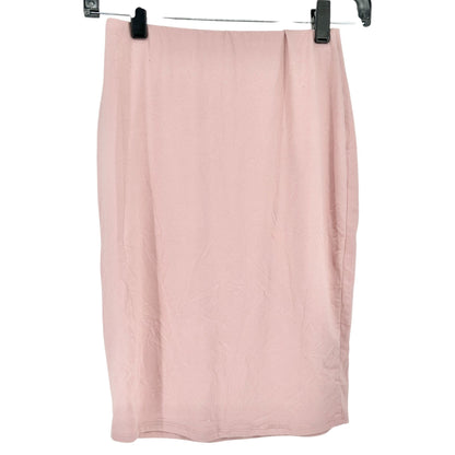 Kiyomi Midi Pencil Skirt Womens M Pink Elastic Waist Polyester Spandex Blend