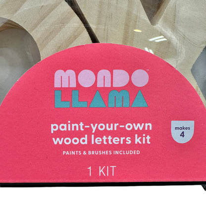 Mondo Llama Paint-Your-Own XOXO Wood Letters Kit Paints Brushes Valentines Love