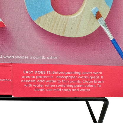Mondo Llama Paint-Your-Own XOXO Wood Letters Kit Paints Brushes Valentines Love