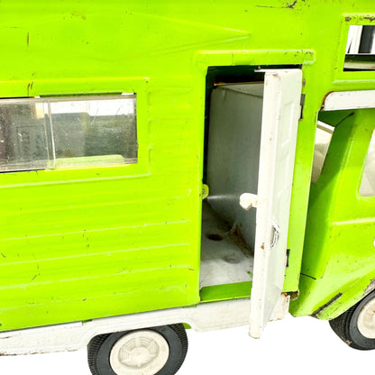 Vintage Tonka Green Camper Truck Rv Collectible Metal Toy With Detailed Interior