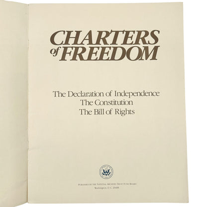 Charters Of Freedom Booklet Declaration Independence Constitution Bill Of Rights