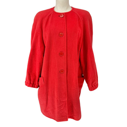 Luisa Spagnoli Vintage Coat Womens Size S Red Wool Pockets LS Made In Italy