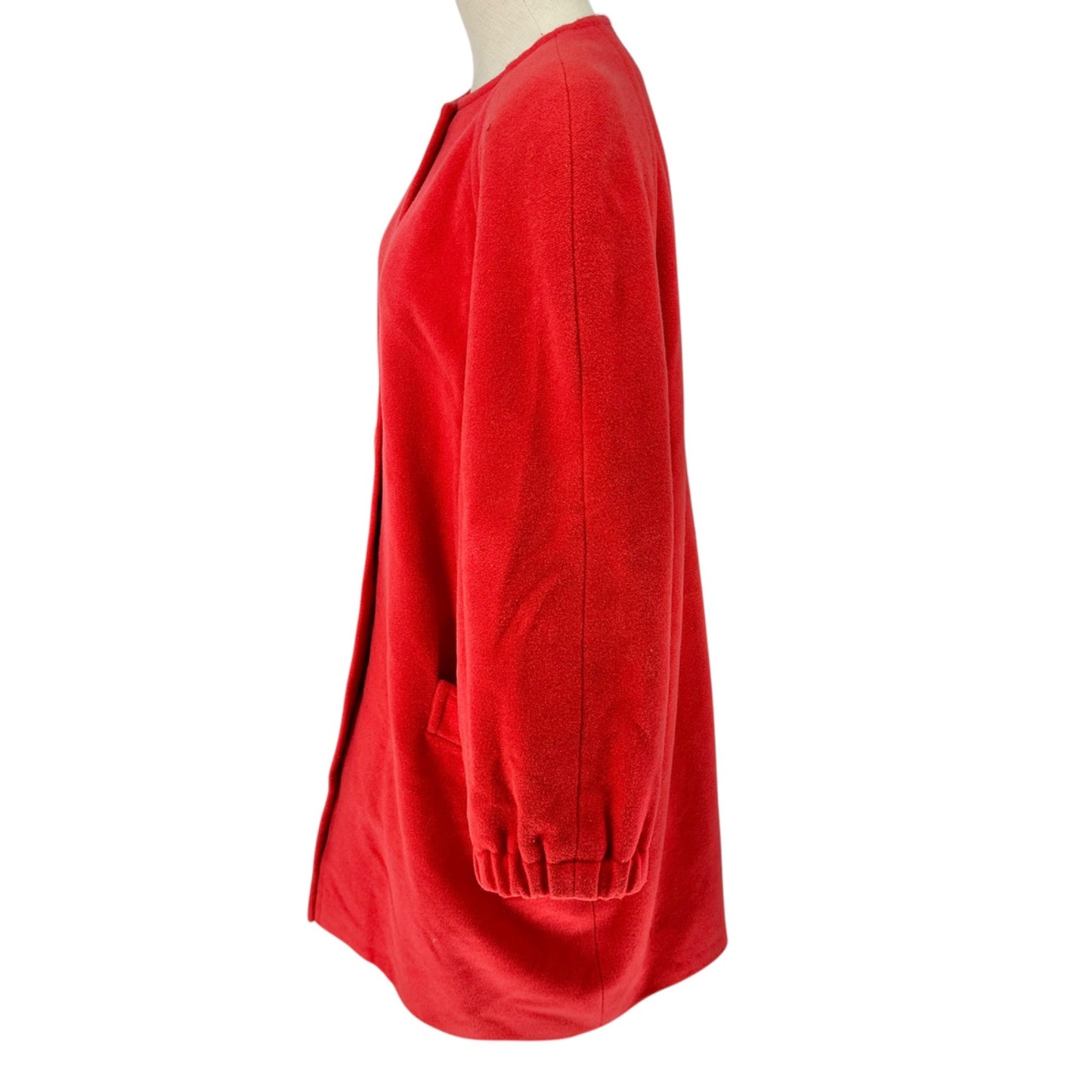 Luisa Spagnoli Vintage Coat Womens Size S Red Wool Pockets LS Made In Italy