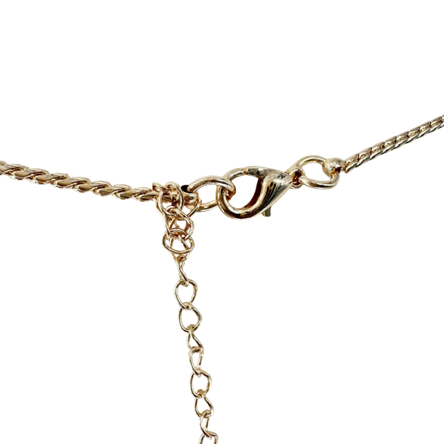 Snowflake Rhinestone Pendant Necklace 32 inches Gold Tone With Adjustable Chain