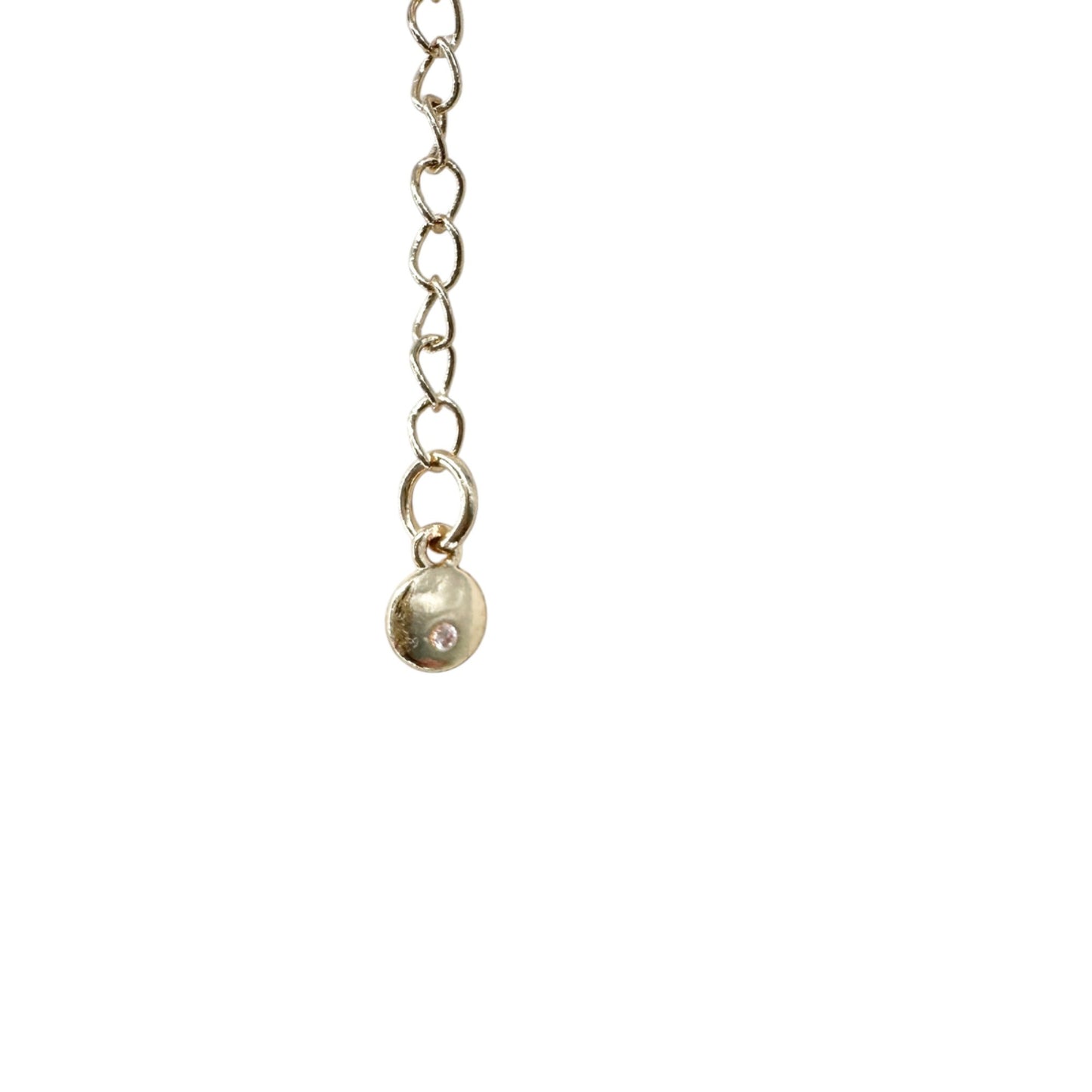 Snowflake Rhinestone Pendant Necklace 32 inches Gold Tone With Adjustable Chain