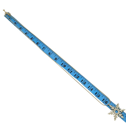 Snowflake Rhinestone Pendant Necklace 32 inches Gold Tone With Adjustable Chain