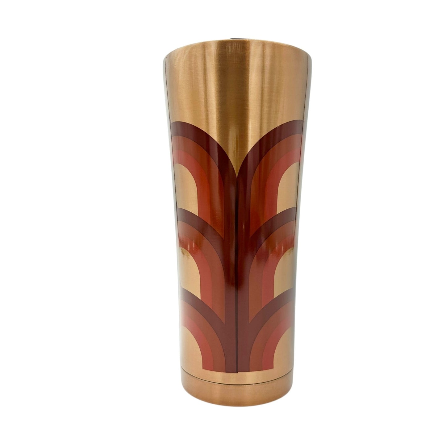 Starbucks 16oz Stainless Steel Retro Tumbler+Lid Coffee Tea Spices Logo Gold Red