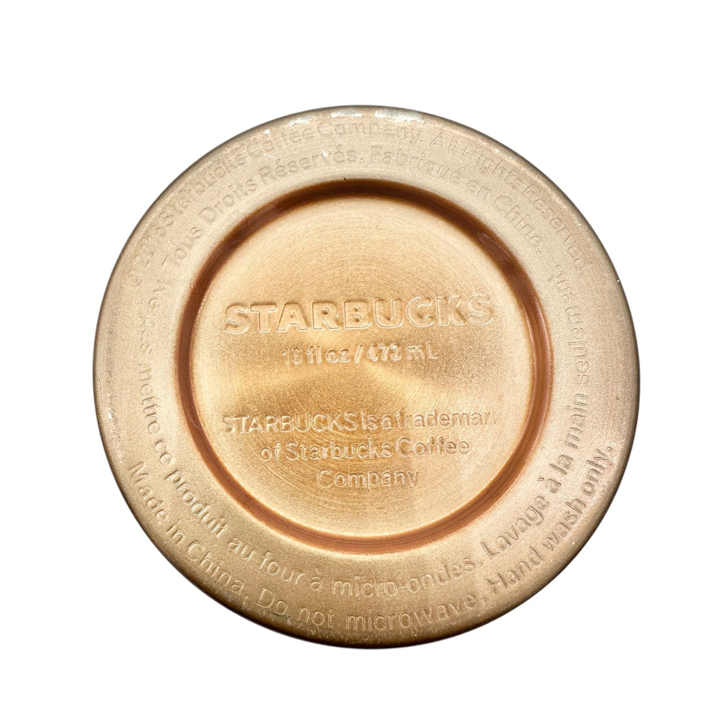 Starbucks 16oz Stainless Steel Retro Tumbler+Lid Coffee Tea Spices Logo Gold Red