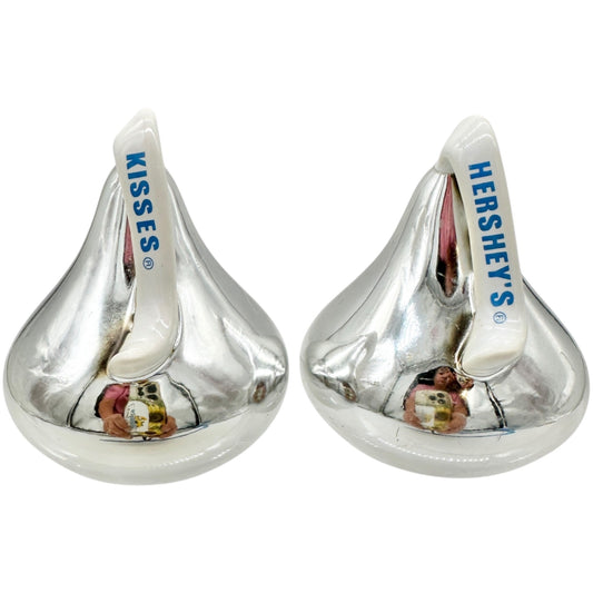 Hersheys Kisses Ceramic Salt and Pepper Shakers Silver Finish Collectible