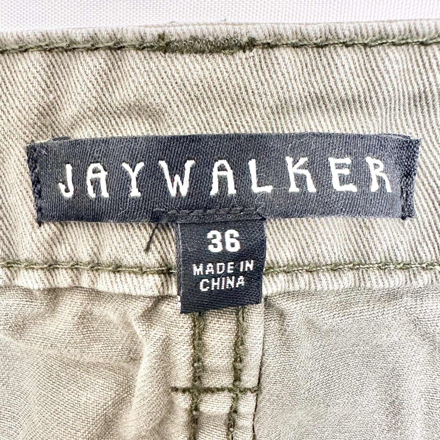 Jaywalker Jeans Mens Size 36 Distressed Olive Green Slim Fit Cotton 31 Inseam