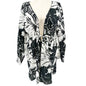 Islander Swim Cover Up Womens 3X Black White Flower Print Lightweight Full Cover