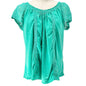 No Boundaries Blouse Juniors XL (15-17) Green Lace-Trimmed SS Poly Spandex Blend