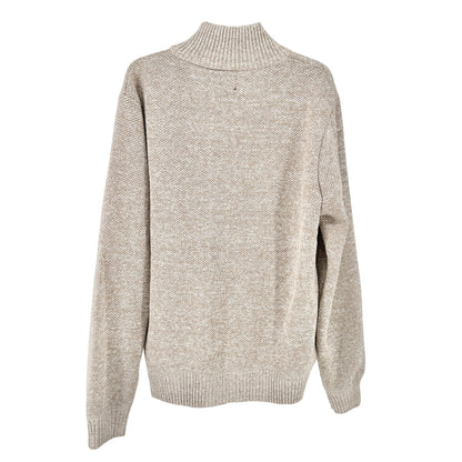 Buffalo David Bitton Cardigan Sweater Mens XXL Beige Zip-Up Jute Mix Warm Knit