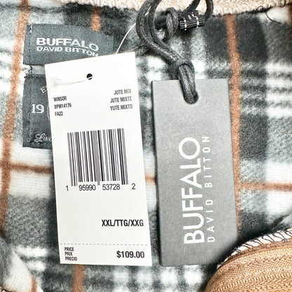 Buffalo David Bitton Cardigan Sweater Mens XXL Beige Zip-Up Jute Mix Warm Knit