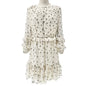 Simply Vera Vera Wang Dress Womens M White Beige Floral Print Ruffled Chiffon LS