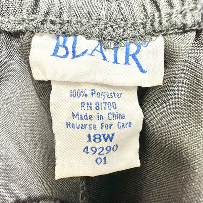 Blair Elastic Waist Pants Womens 18W Black Slit Pockets Comfortable Polyester
