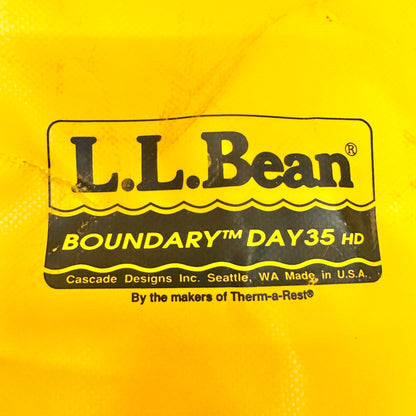 LL Bean Boundary Day 35 HD Yellow Roll-Top Waterproof Backpack USA Made 31x19