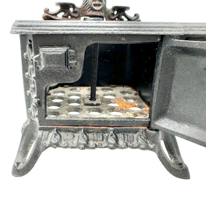 Queen Cast Iron Miniature Toy Stove With Accessories Vintage Style Collectible