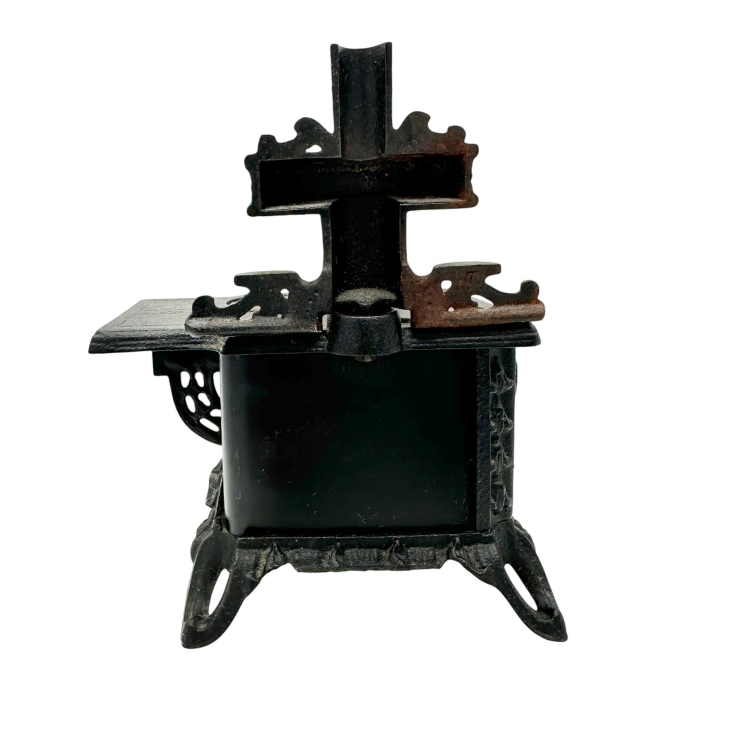 Queen Cast Iron Miniature Toy Stove With Accessories Vintage Style Collectible