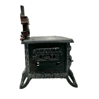 Queen Cast Iron Miniature Toy Stove With Accessories Vintage Style Collectible