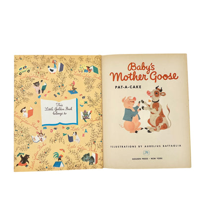 1948 Little Golden Book Babys Mother Goose Pat-A-Cake 422 Battaglia Illustration