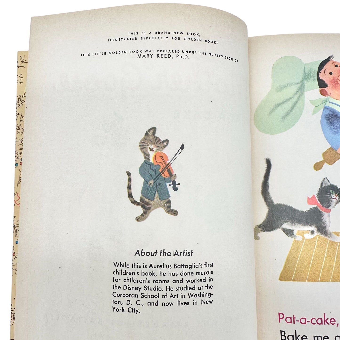 1948 Little Golden Book Babys Mother Goose Pat-A-Cake 422 Battaglia Illustration