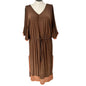Swimsuits For All Cover-Up Dress 18/20 Brown Drawstring Waist Lace Hem Side Slit