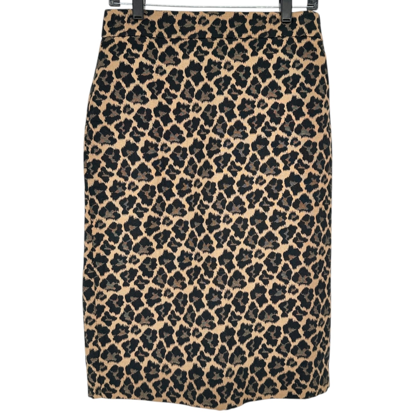 Talbots Pencil Skirt Womens Size 6 Leopard Print Pencil Cotton Blend Knee Length