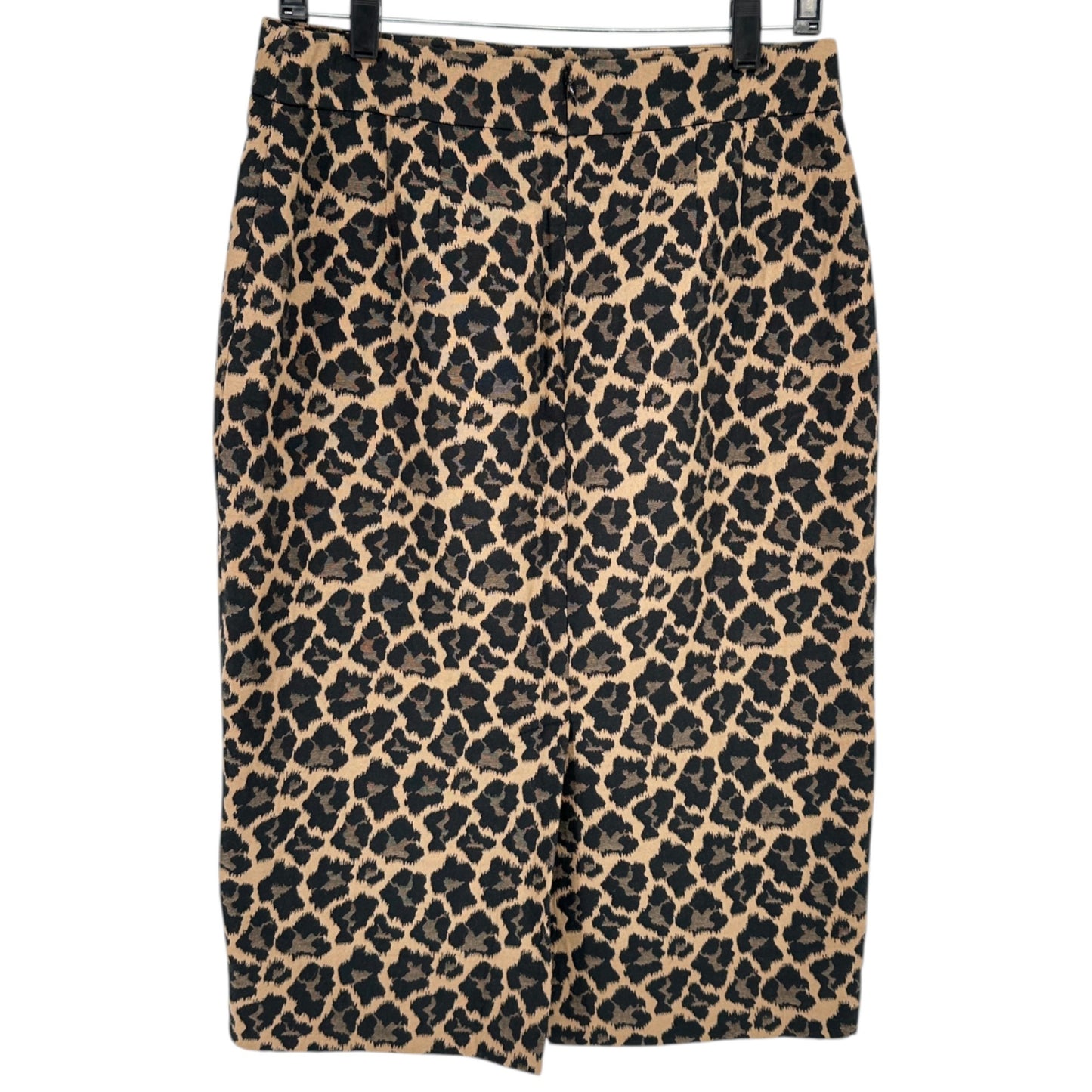 Talbots Pencil Skirt Womens Size 6 Leopard Print Pencil Cotton Blend Knee Length