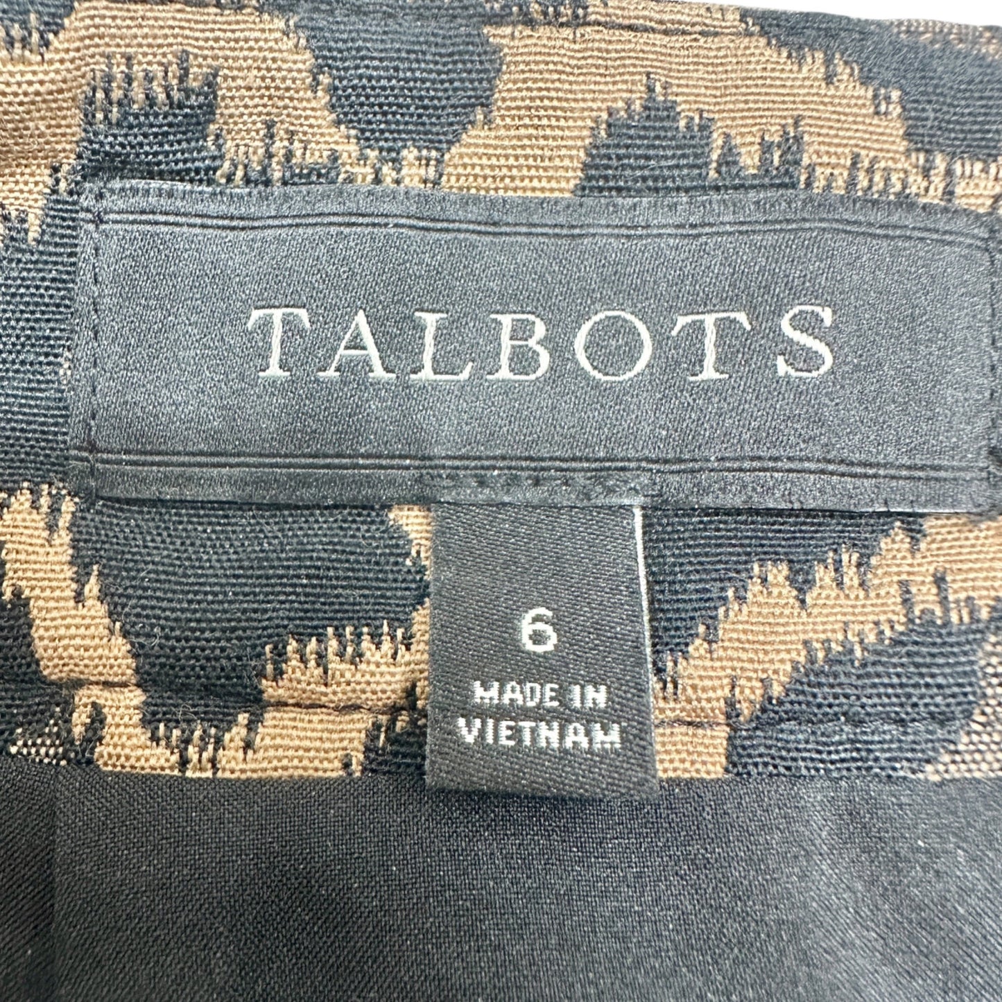 Talbots Pencil Skirt Womens Size 6 Leopard Print Pencil Cotton Blend Knee Length