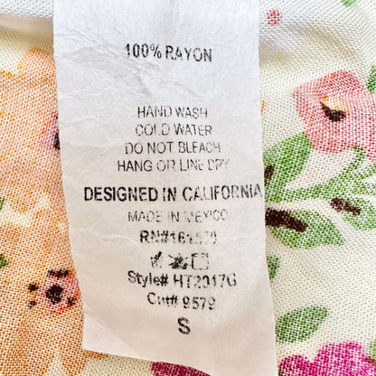 Haptics By Holly Harper Peasant Top Womens S Floral Print Lightweight 3/4 Sleeve