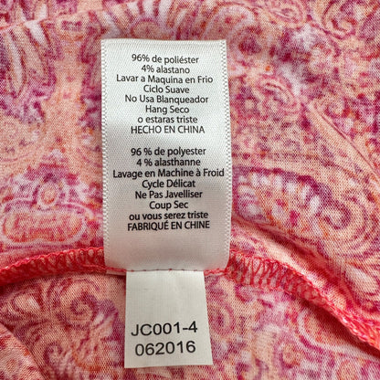 LuLaRoe Retired Julia Dress XS Orange with Fuschia Graphic Print SS Form Fit NWT
